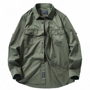 men's Spring Outdoor Hiking Cam Lg Sleeve Cott Shirts Autumn Chemise Homme Military Army Uniform Tactical Shirts M-6XL g3ze#