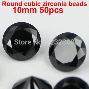 Lastoortsen 8 Cores 50pcs 10mm Crystal Brilliant Round Round Beauty Bead Bead Cubic Zirconia Stone Supplies for Jewelry Nail Art Decoration