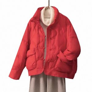 Vintage Women Down Jacket Autumn and Winter Casual 2023 New Elegant LG Sleeved Down Coat Women U6L7#