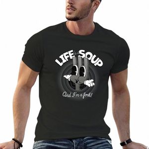 Hayat bir çorba ve ben bir çatalım! T-shirt sade artı Boyutlar Spor Hayranları Erkek Uzun Tişörtler P9KU#