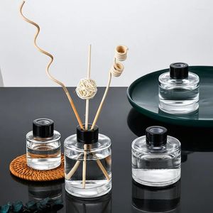 Butelki 3PCS 50/150 ml kolumna szklana butelka butelka pojemnik na uwiemienie Rattan Reed Dyfuzor do wystroju domu