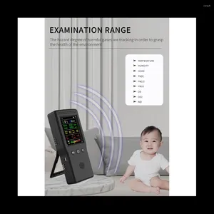 In 1 Luftqualitätsmonitor, LCD-Display, hohe Präzision, PM2,5, PM10, HCHO, TVOC, CO, CO2, AQI, Temperatur- und Luftfeuchtigkeitsmesser (weiß)