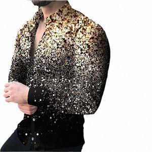 Golden 5-färgskjorta fi lapel LG Sleeve Men's Shirt Simple Casual Men's Street Dance Shirt T-Shirt Ny 6xl Party A6Q4#