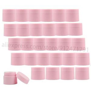 Uppsättningar 20st/parti 15G 20G 30G Tom Cream Jar Plastic Cosmetic Packaging Bottle Pink Eyeshadow Makeup Packaging Pot Curtain