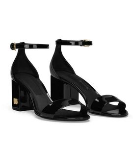 Top Marca Mulheres Keira Sandálias Barrocas Sapatos Placa de Couro Nu Preto Preto Nu Bloco Salto Senhora Vestido de Festa Gladiador Sandalias EU35-43