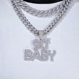 Buzlu Bling Hip Hop CZ Mektuplar 90'lar Bebek Kolye Kolye Altın Gümüş Renk Zirkon 90 Cazibe Kolye Erkek Kadın Mücevherleri297m