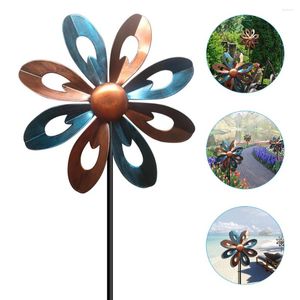 Garden Decorations Rotary Windmill Plug-In Decorative Iron Art Outdoor Yard Decor