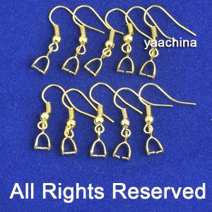 Components Fast Shipping Wholesale 100PCS Beads 18K Yellow Gold Filled Making Jewelry Findings Pinch Bail GF Hook Earring Earwire