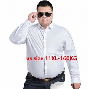 Homens básicos Dr Camisa Outono Primavera Casual Branco Roxo Busin Formal Oversize Tamanho Grande 11XL 10XL 9XL Festa de Escritório Casamento S3on #