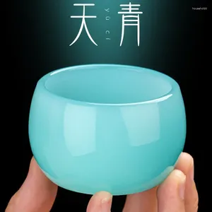 ティーカップアズールジェイド磁器ティーカップ-ZhijueカップパーソナルKungfu Glass Master Delice