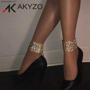 Anklets New Fashion Silver Elastic Walking Bracelet Ankle Chain Rhinestone Foot Jewelry Crystal Bracelet Y2K for PartiesL2403