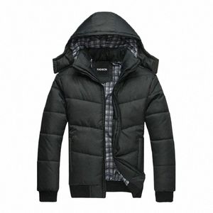 DiMusi Men's Winter Padding Coats Men Cott Thicken Warm Jacket med avtagbar huva utomhus vindbrytare jackor kläder y9va#