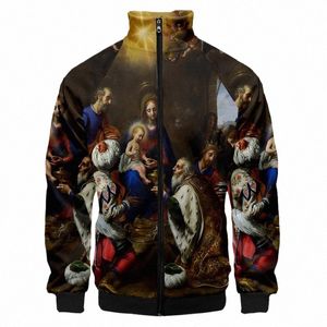 Könige Malerei Krieg Jesus Gott Jacken Herbst Mann Kleidung Varsity Baseball Jacke Mantel Männliche Streetwear LG Hülse Übergroßen C9Wl #