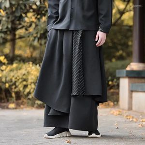 Men's Pants 2024 Fashion Men Wide Leg Harajuku Black Joggers Loose Harem Male Irregular Skirts Trousers Punk Pantalon 5Xl