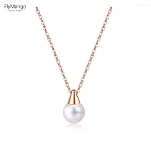 Anhänger Halsketten FlyMango Trendy Edelstahl Simulierte Perle Schmuck Böhmen Kette Link Choker Halskette Für Frauen FN17081