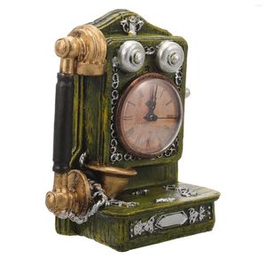 Bordklockor 2 datorer Heminredning Klocka Pastoral Bedside Desktop Functional Vintage Telefonstil