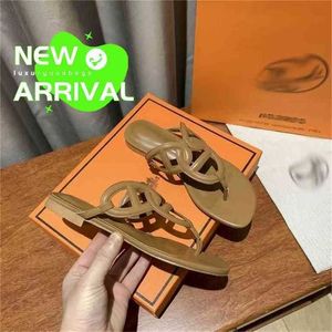 Oran Sandals Sommerleder -Hausschuhe tragen flacher unterer Clip Zehensandale 1US3FOAM RUBBE O8A0