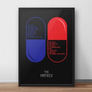Cushion Classic Sci Fi Movie the Matrix Poster Wall Picture 90s Films Red Pill Blue Pill Sci Fi Film Canvas Art Prints Living Room Decor