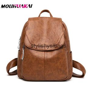 Backpack Style Shoulder Bags Famous Brand Designer Women PU Leather Backpack Female Casual Travel Bag Teenager School Womens bolsa feminina Sac H240328