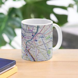 Canecas Mapa do metrô de Paris Caneca de café Copos Kawaii Funnys