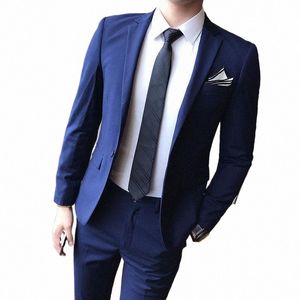 Abiti da uomo da sposa Tuxedo Set Slim Fit Abiti da uomo Blazer di marca Abito masculino Ucraina Abiti da sposo formali da ballo Giacca + pantaloni i64U #