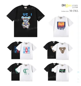 202 Yeni Erkek Tişört Tasarımcı Tişört Gevşek Moda Baskı Marka Boş Zaman Lüks Giyim Sokak Hip Hop Tshirt Çift Tshirt Yyg