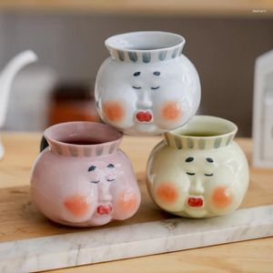 Muggar tingke japansk stil tecknad fett ansikte keramisk mugg kreativ personlighet rolig söt kaffekopp vatten födelsedag present