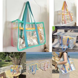 2024 Barn Sand Away Proteable Transparent Bag Kids Toys förvaringspåsar Simning Stor strandväska för handdukar Kvinnor Kosmetisk sminkväska