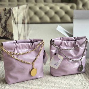 Cadeia baldes Designer sacos espelho qualidade mini saco de lixo mulheres moda 22bags cadeia saco tote bolsa de ombro senhora bolsa de compras 240315