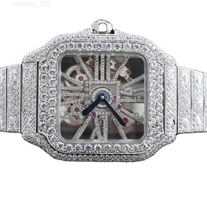 경쟁력있는 가격 눈을 잡는 방향 시계 보석 손목 시계 30 캐럿 VVS Moissanite Diamond Studded Automatic Watch