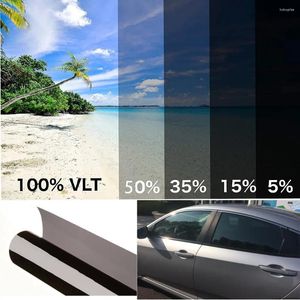 Pencere Çıkartmaları 5/15/35/50 % VLT Siyah Tint Film Cam Çıkartma Güneş Güneş Gölgesi Araba UV Koruyucu Filmler Otomatik Ev Rulosu