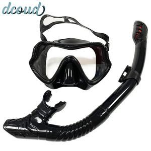 Profesjonalne maskę nurkową wodoodporne miękkie szklanki silikonowe gogle UV Zestaw z rurką dla dorosłych Zestawy nurkowania