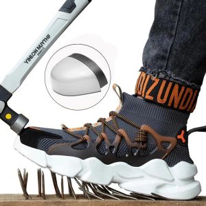 Boots New Safety Shoes Men Indestructible Sneakers Socks Shoes Work Boots Puncture Proof Work Sneakers Safety Boots Insulation 6kv