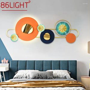 Lâmpada de parede 86LIGHT Imagem Contemporânea Lâmpadas Luminária Criativo Nordic Fundo Sconce LED 3 Cores Luz Para Casa Sala de estar Quarto