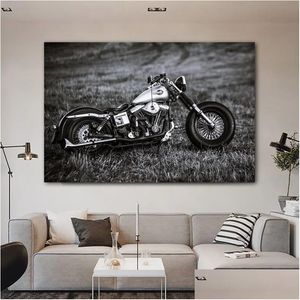 Quadros e molduras quadro abstrato legal motocicleta pintura em tela preto branco cartazes imprime fotos de arte de parede sala de estar casa deco dh2iy