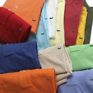 Men's Polos Cotton Clothing T-Shirt Summer Simple Solid Color Lapel Short-sleeved Polo Shirt Top Tee