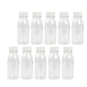 Storage Bottles Yogurt Bottle Transparent Drink Juice PET Disposable Containers Lids