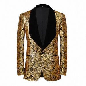 Paisley Brzing Prom Dr Blazer Men 2022 Ny Vintage British Style Shawel Lapel Slim Fit Suit Jacket Male Party Wedding Blazer F1SI#