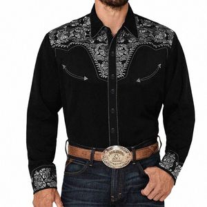 Camisa de lapela tribal ocidental masculina Designer Design Floral Casual Party New Arrival Tecido de alta qualidade macio e confortável u64j #