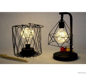 Dekoracyjna miedziana rama światło europejskie retro romantyczne lampy żyrandola do sypialni biurko żelazna noc A1 21 Wholes8609228