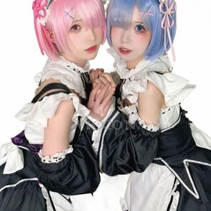 ram Rem Lolita Maid Costumi Cosplay Sorella Vestido Re: zero Kara Hajimeru Isekai Seikatsu Halen Costumi Anime Loli Dr l1kV #