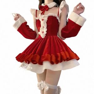 15 Stil Weihnachtskostüme Lolita Maid Red Dr Frauen Soft Veet Bunny Dessous Weihnachten Red Santa Claus Cosplay Party Outfits w7sQ #