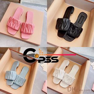 Designer brand slippers sandals summer ladies slippers eagle head flip-flops flat square head genuine leather outdoor casual bathing shoes beach shoes pink white