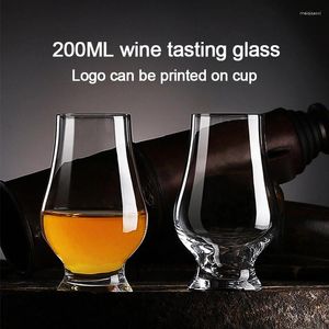 Wine Glasses (Can Engrave Logo) 180ML Crystal Aroma Glass Whiskey Cups Tasting Liquor Water