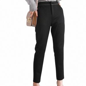 Mulheres elegantes calças lápis sólidas calças de cintura alta para mulheres casuais streetwear mulher calças escritório wear chique pant s0mC #