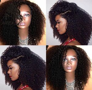 545039039 Silk Top Full Lace Wigs Glueless Kinky Curly Human Hair Mongolian Lace Front Wig Virgin Hair With Silk Base Baby8369223