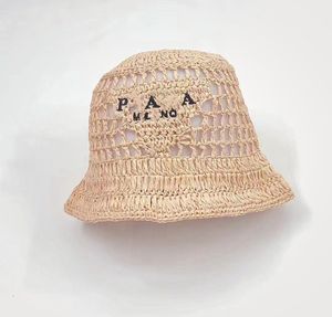 Fashion designer bucket hat Summer Tide straw hat Shade Protection beach hats Hand woven straw fisherman's cap