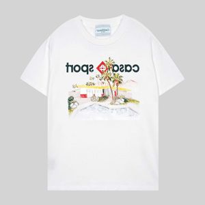 メンズデザイナーTシャツカジュアルTシャツカサブランカ夏新しいカサブランカトロピカルウィンドサマーフルーツプリント短袖TVQ0