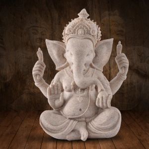 Heykeller 1 adet ev dekoru ganesha figürin fil tanrı heykel dini süslemeleri reçine hint fengshui lord hindu tanrı heykel