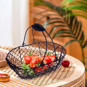 Kitchen Storage Fruit Bowl Basket Home Decor Wire Countertop Ornament Decorative